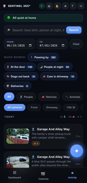 Every event described in plain English, searchable in seconds